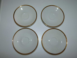 VINTAGE BEAUTIFUL CZECH EPIAG PORCELAIN PLATES 4 PIECES GOLD PLATED 1960"S SEAL ORIGINAL RARE - Other & Unclassified