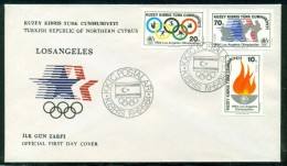 AC - NORTHERN CYPRUS FDC - LOS ANGELES OLYMPIC GAMES CYPRUS 19 JUNE 1984 - Brieven En Documenten