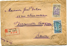 OCEANIE LETTRE RECOMMANDEE DEPART PAPEETE 28-5-30 ILE TAHITI POUR LA FRANCE - Brieven En Documenten