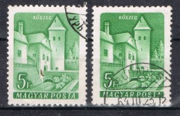 Sello 5 F. Monumento, HUNGRIA, Magyar Post, Variedad De Color, Num 1353-1343a º - Dienstzegels