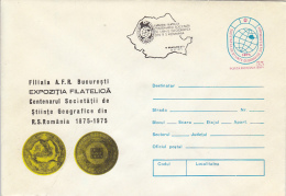 GEOGRAPHY, ROMANIAN GEOGRAPHIC SOCIETY, COVER STATIONERY, ENTIER POSTAL, 1975, ROMANIA - Geography