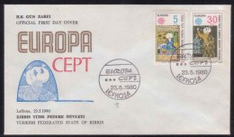 AC - NORTHERN CYPRUS FDC - EUROPA CEPT LEFKOSA 23 MAY 1980 - Brieven En Documenten