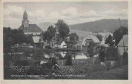 AK Weissbach Kirche Schule Dorfteich Bei Zschopau Amtsberg Kemtau Dittersdorf Gornau Wilischthal Griessbach Venusberg - Gelenau