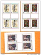1995 Art Galerie Nationale 3 Petites Feuilles De 4 Timbres  Bouquet Parisienne Et Portrait De Malinsky YT 95/97 - Blocks & Sheetlets