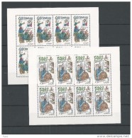 1997 Europa 2 Petites Feuilles De 4 Timbres  Légende Du Prince Buncvik Et Zito Le Magicien Tiré Par Des Coqs YT 141 142 - Blocchi & Foglietti