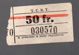 (TOULOUSE, Haute Garonne) Ticket BUS TCRT 50f (PPP3740B) - Europe