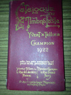 1922 CATALOGUE DE TIMBRES POSTE MONDIAL YVERT ET TELLIER CHAMPION - Sonstige & Ohne Zuordnung