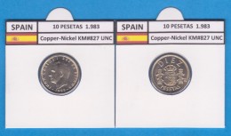 SPAGNA /JUAN CARLOS I    10  PESETAS  Cu Ni  1.983  KM#827   SC/UNC  T-DL-9411 - 10 Pesetas