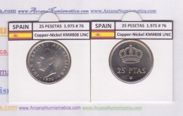 SPAIN/JUAN CARLOS I    25  PESETAS  Cu Ni  1.975 #76    KM#808    SC/UNC  T-DL-9419 - 25 Pesetas