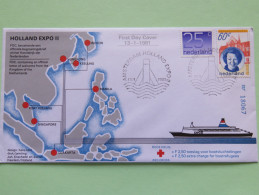 Netherlands 1981 FDC HOLLAND EXPO II Cover - Ship - Queen - Asia Map - Briefe U. Dokumente