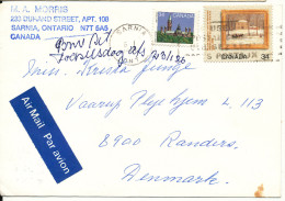 Canada Cover Sent To Denmark 1986 - Brieven En Documenten