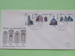 Netherlands 1985 FDC Cover - Surtax For Culture - Synagogue - Church - Cathedral - Scott B611 / B614 - Briefe U. Dokumente