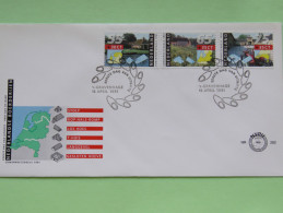 Netherlands 1991 FDC Cover - Surtax For Culture - Farms - Map - Scott B656 / B658 - Lettres & Documents