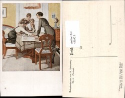 450525,Künstler AK Brynolf Wennerberg Strategie Frauen Tisch Karte - Wennerberg, B.