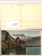 482383,Lac Leman Chateau Chillon Schloss B. Veytaux Bergkulisse Kt Waadt - Veytaux