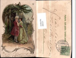486127,Künstler Litho E. Döcker Jun. Unter Bäumen Liebe Paar Wald - Doecker, E.