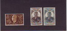 TIMBRE NEUF SANS CHARNIERES . LUXE** . MNH . ETABLISSEMENT FRANCAIS DE L' INDE . N: 233 . 234 Et 235 FELIX EBOUE. - Unused Stamps