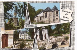CHILLY-MAZARIN (91) Souvenir De ... - CPSM - 4 Vues : église, Château, Abbaye, - Chilly Mazarin