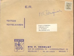 Enveloppe Omslag Pub Reclame Ecotex - Ets Verhelst Bruxelles Verstuurd Naar Kortrijk 1961 -1962 - Covers