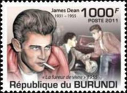 BURUNDI 2011 FAMOUS FILM ACTORS  4 Values Set + Miniature Sheet MNH - Nuevos