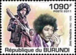 BURUNDI 2011 FAMOUS POP SINGERS   4 Values Set + Miniature Sheet MNH - Ungebraucht