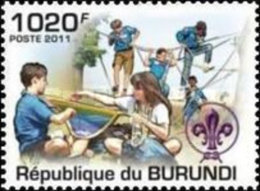 BURUNDI 2011 SCOUTS  4 Values Set + Miniature Sheet MNH - Unused Stamps