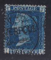 GB 2Pence Blau Gezähnt 14/14  Mi#11B Platte14 Gestempelt - Used Stamps