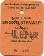 Kombinierte Halbtageskarte LUBE + Skilift Engstligenalp Adelboden 1982 - Europe