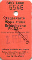 SBC Laax - 2 Sessellifte 7 Skilifte - Tageskarte 1973 - Europe