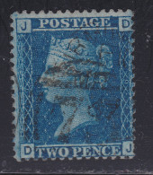 GB 2Pence Blau Gezähnt  Mi#11B Platte9 Gestempelt - Used Stamps