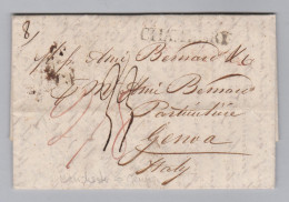 GB 1825-03-21 Manchester Vorphila Brief Nach Genoa Italien - ...-1840 Prephilately