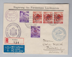 FL Dienst 1938-10-11 Vaduz R-Amtsbrief Nach Zürich - Oficial