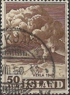 ICELAND 1948  Mt. Hekla In Eruption - 50a. - Brown  FU - Usati