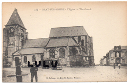 DEPT 80 : Bray Sur Somme :  , L église Rouleau De Chantier Et Sa Roulotte - Bray Sur Somme