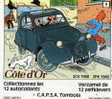 TINTIN. COLLECTIONNEZ LES 12 AUTOCOLLANTS TINTIN ET LES CITROËN CELÈBRES. CHOCOLAT CÔTE D´OR 1984.AUTOCOLLANT N° 5. 2 CV - Autocolantes