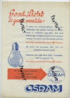 OLD Reclame Doc.  A4    : Lampes OSRAM  ( See Scans For Detail ) - Elektrizität & Gas