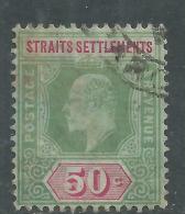 Malacca N° 104 O  Edouard VIII : 50 C. Vert Et Carmin Oblitération Faible Sinon TB - Malacca