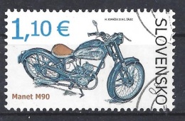 SLOVAKIA 2014 Transport - Motorcycle Manet M90 Postally Used Michel # 733 - Usati