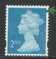 GB 2014 QE2 2nd Machin Error Iridescent Shift Down MTIL Unused No Gum  (100 - Varietà, Errori & Curiosità