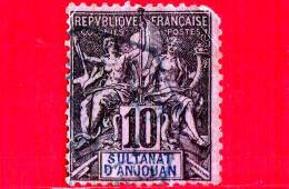 FRANCIA - Anjouan - 1892 - Type Groupe - 10 - Used Stamps