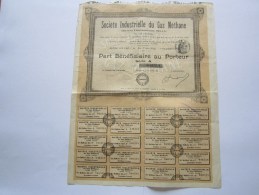 Société Industrielle Du Gaz Méthane (anciens établissements Hella) - Courbevoie - Capital 2 500 000 - Part Bénéficiaire - Electricité & Gaz