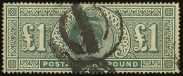1902-10 £1 Dull Blue-green, SG.266, Good Used With Full Perfs All Round, Neat But Heavyish Central Cancel.... - Non Classificati