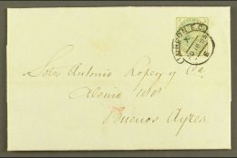 1885 (18 AUG) ENTIRE TO ARGENTINA Bearing 1883-84 4d Dull Green, With Good Colour, And Tied By Very Fine "LONDON... - Altri & Non Classificati