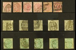 1873-80 SPRAY OF ROSE WATERMARK SELECTION Presented On A Stock Card. Includes 3d Rose Plates 15 To 20, 6d Grey... - Altri & Non Classificati