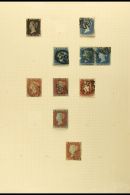 1840-70 LINE ENGRAVED COLLECTION Presented On Old Album Pages. Includes 1840 1d Black & 2d Blue, 1841... - Other & Unclassified