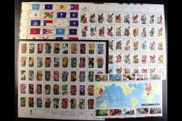 1976-1992 BLOCKS AND SHEETLETS. NEVER HINGED MINT All Different Group, Inc 1976 Flags, 1982 Birds, 1987 Wildlife... - Other & Unclassified