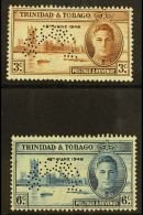1946 Victory Pair, Perforated "Specimen", S.G. 257s/8s, Very Fine Mint, (2 Stamps) For More Images, Please Visit... - Trinidad En Tobago (...-1961)