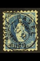 1882-1903 50c Deep Blue, Perf.9½, Impressed Watermark, Zumstein 70B, SG 143a, Very Fine Used With Clearly... - Altri & Non Classificati