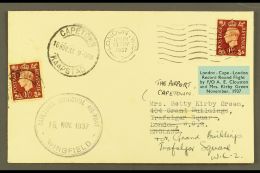 1937 LONDON - CAPE - LONDON FLIGHT COVER 1937 Round Trip Cover, Originally Franked KGVI 1½d, London... - Zonder Classificatie