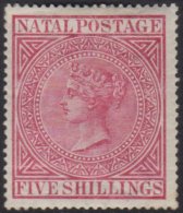 NATAL 1874 5s Carmine, SG 73, Very Fine Mint But Several Hinge Remnants. For More Images, Please Visit... - Non Classificati